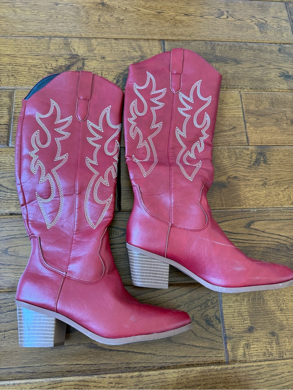Women's Red Western Mid-Calf Boots